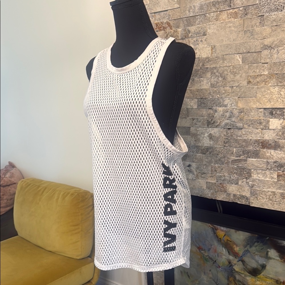 IVY PARK White Mesh Sleeveless Top
